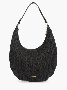 Rebecca Minkoff Black Woven Hobo Bag Darren Crescent Bag